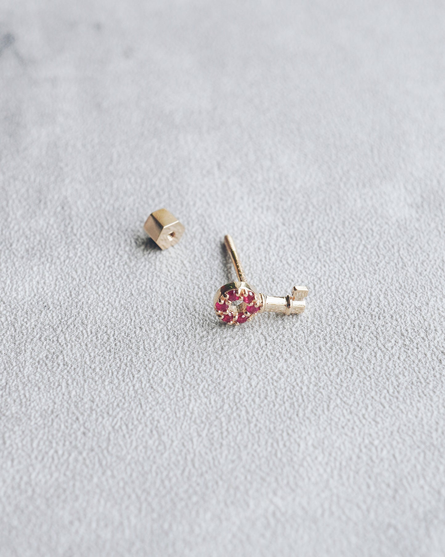 Ruby Key Screw Back Stud