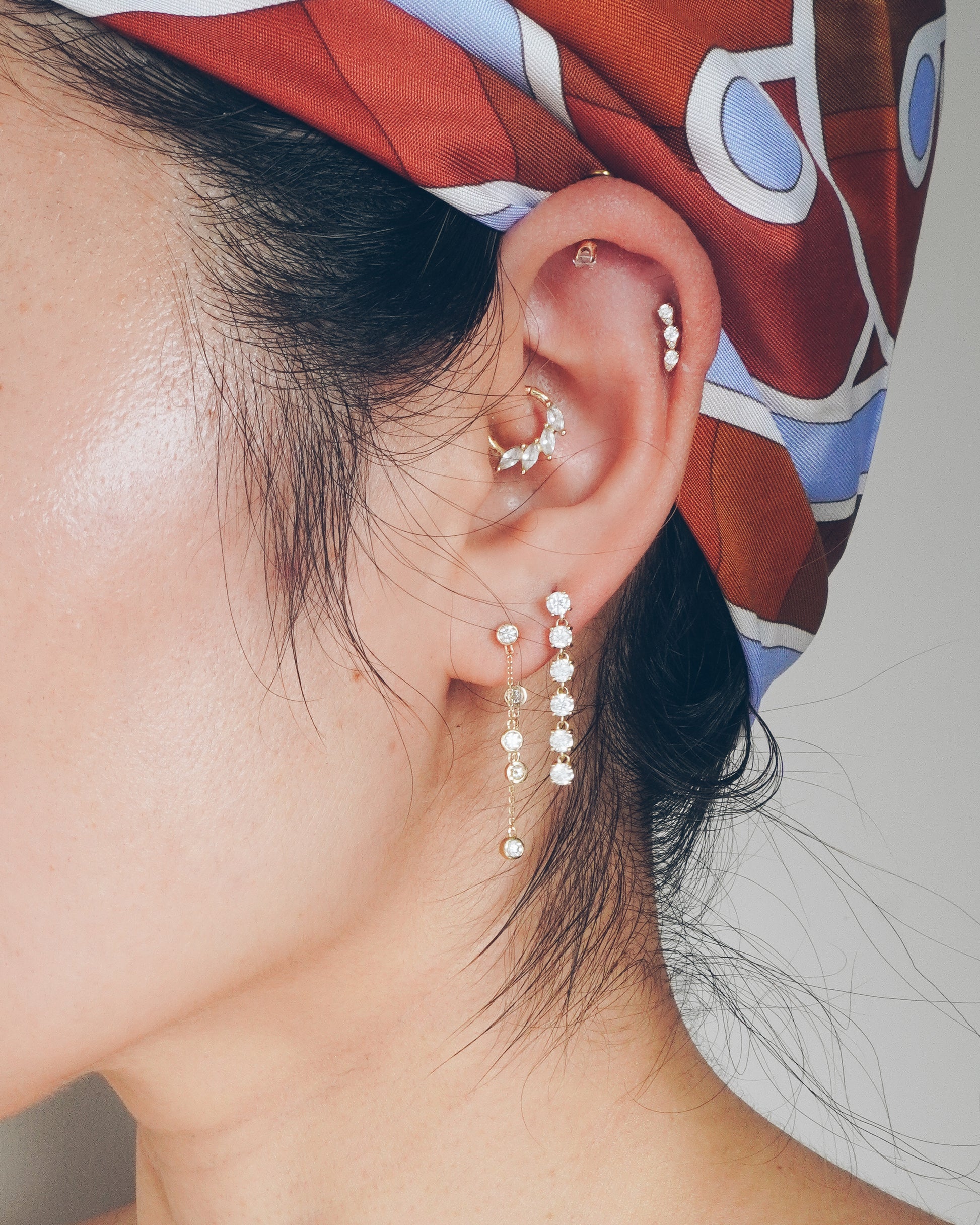 Moissanite Linear Dangle Earring – au+c