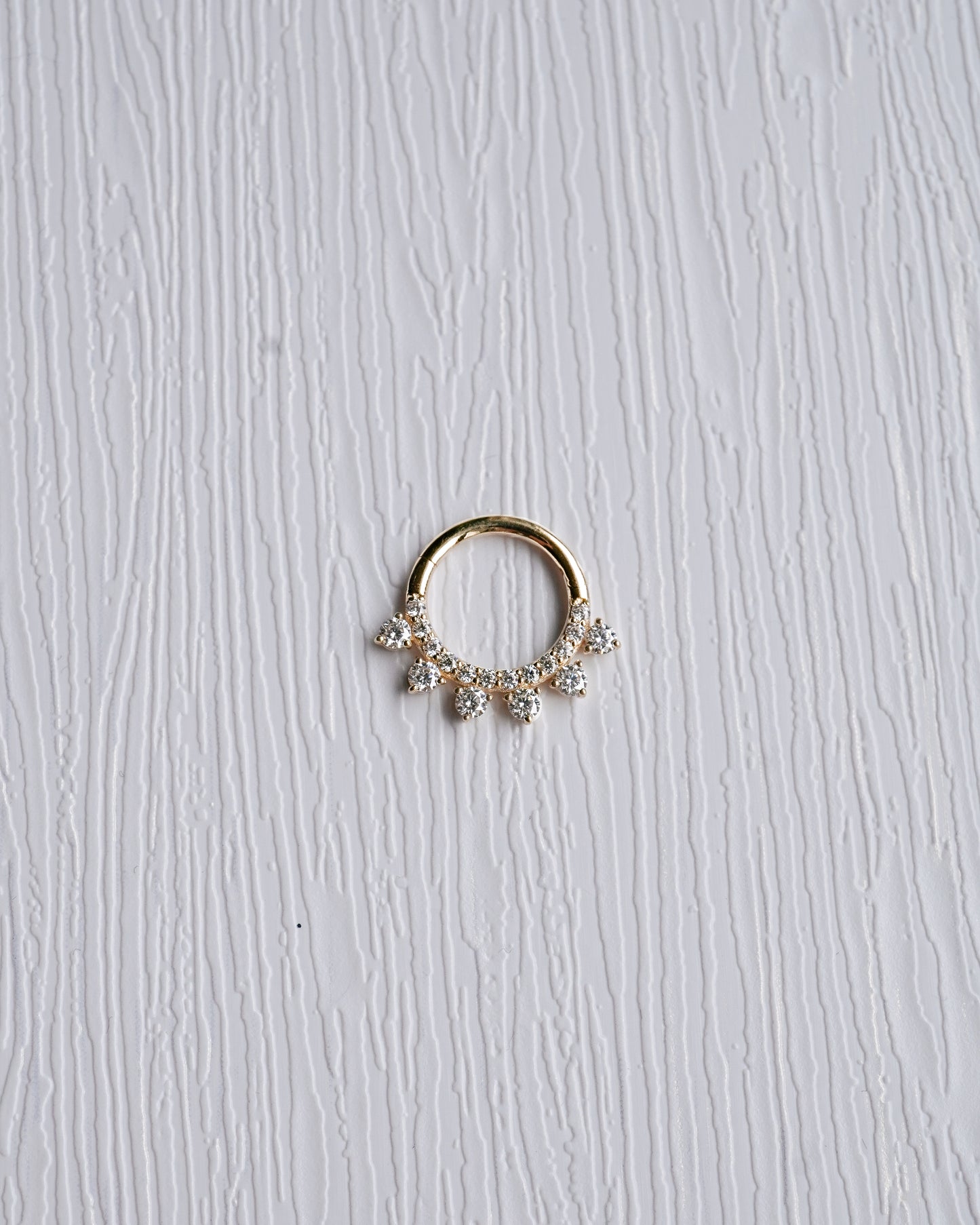 Embellished Moissanite Daith Septum Hoop