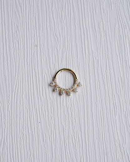 Embellished Moissanite Daith Septum Hoop