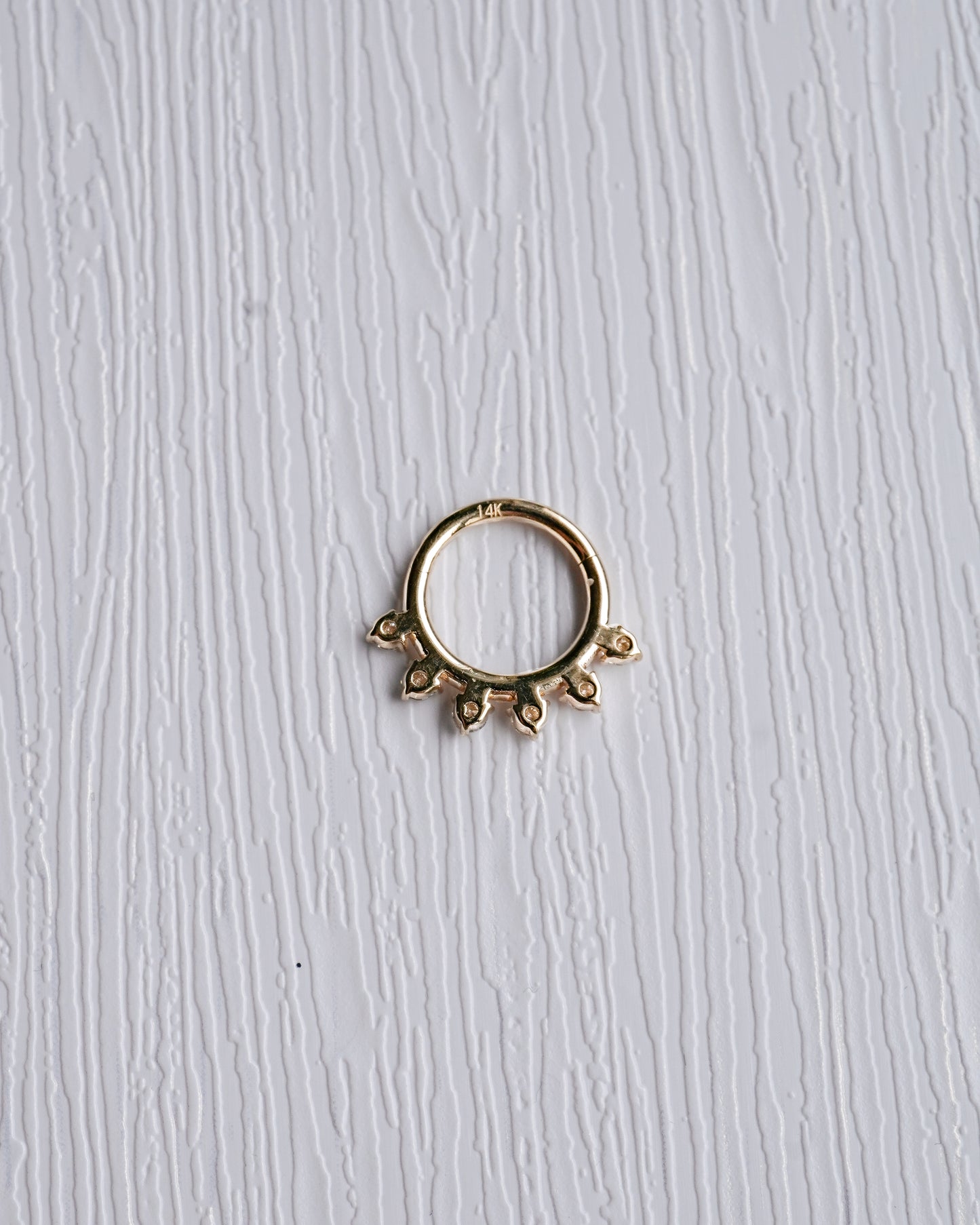 Embellished Moissanite Daith Septum Hoop