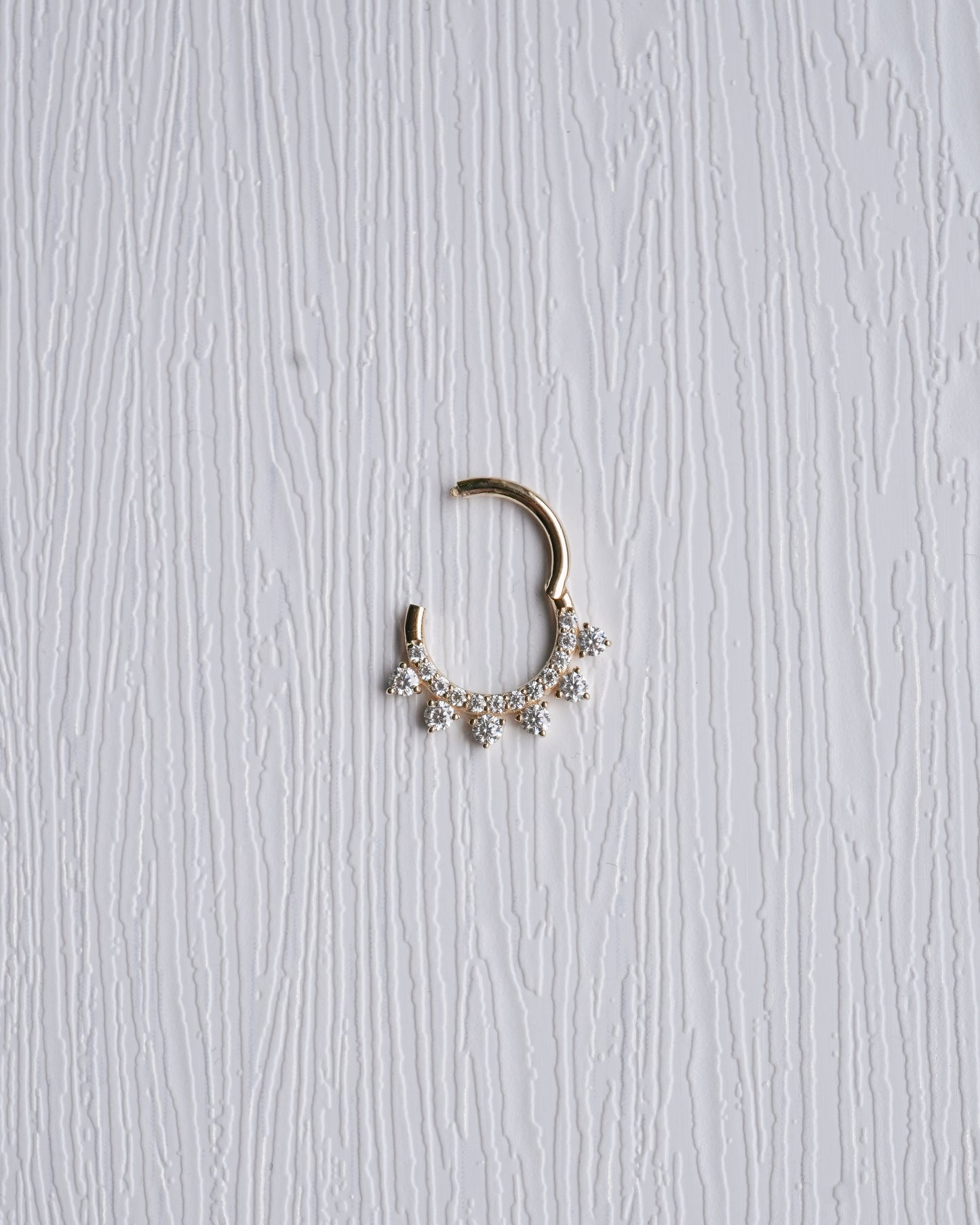 Embellished Moissanite Daith Septum Hoop