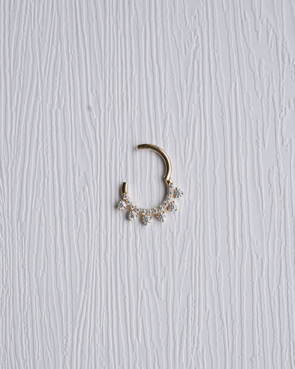 Embellished Moissanite Daith Septum Hoop