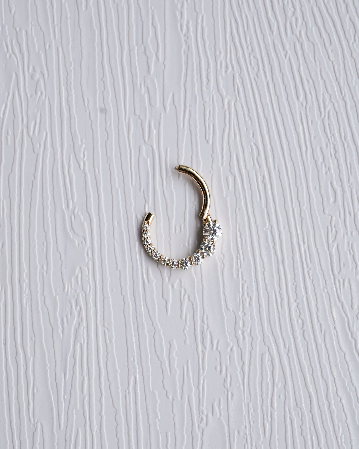 Graduated Moissanite Daith Earring