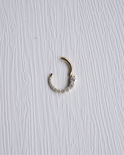 Graduated Moissanite Daith Earring