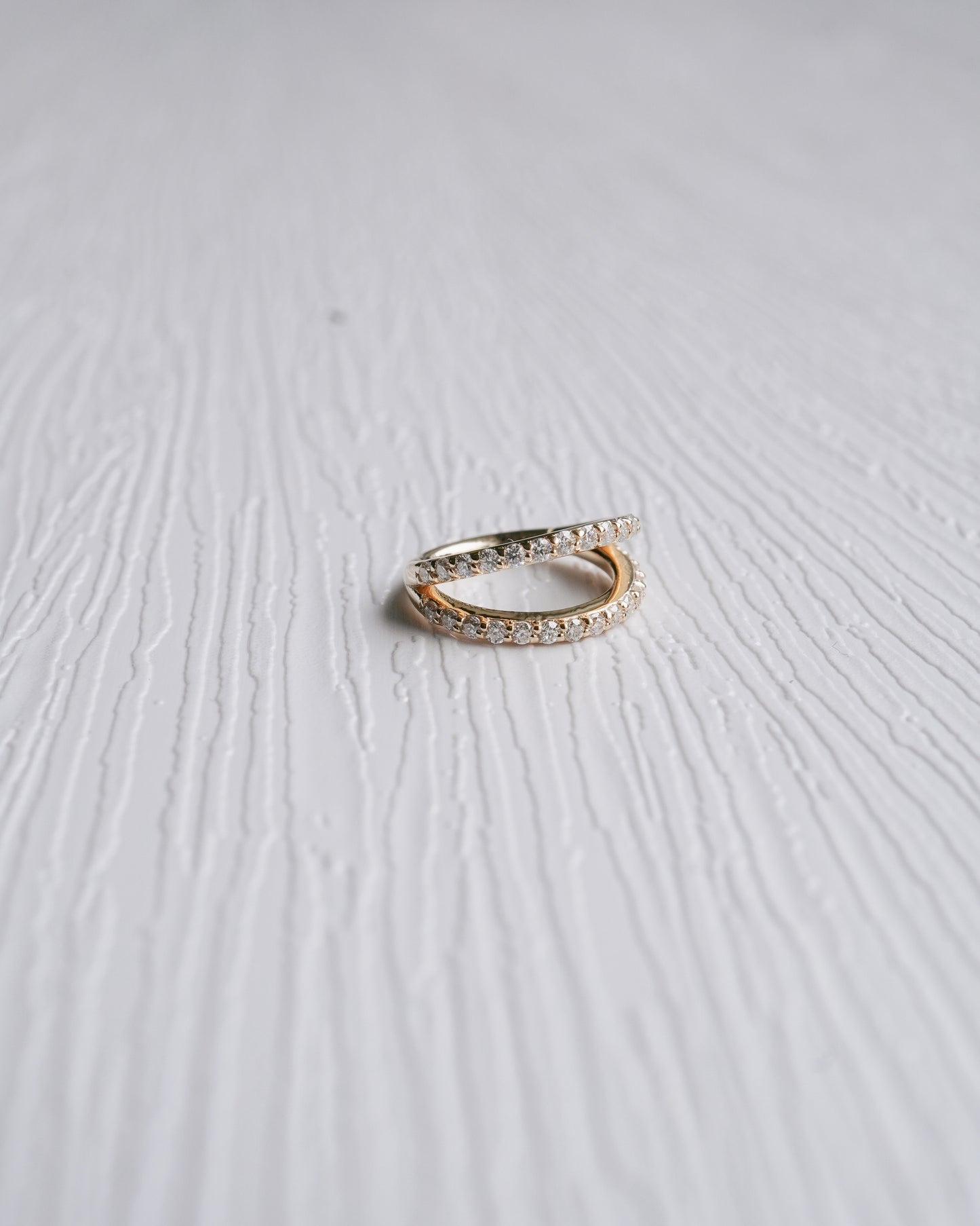 Two Row Pavé Moissanite Hoop