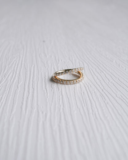 Two Row Pavé Moissanite Hoop