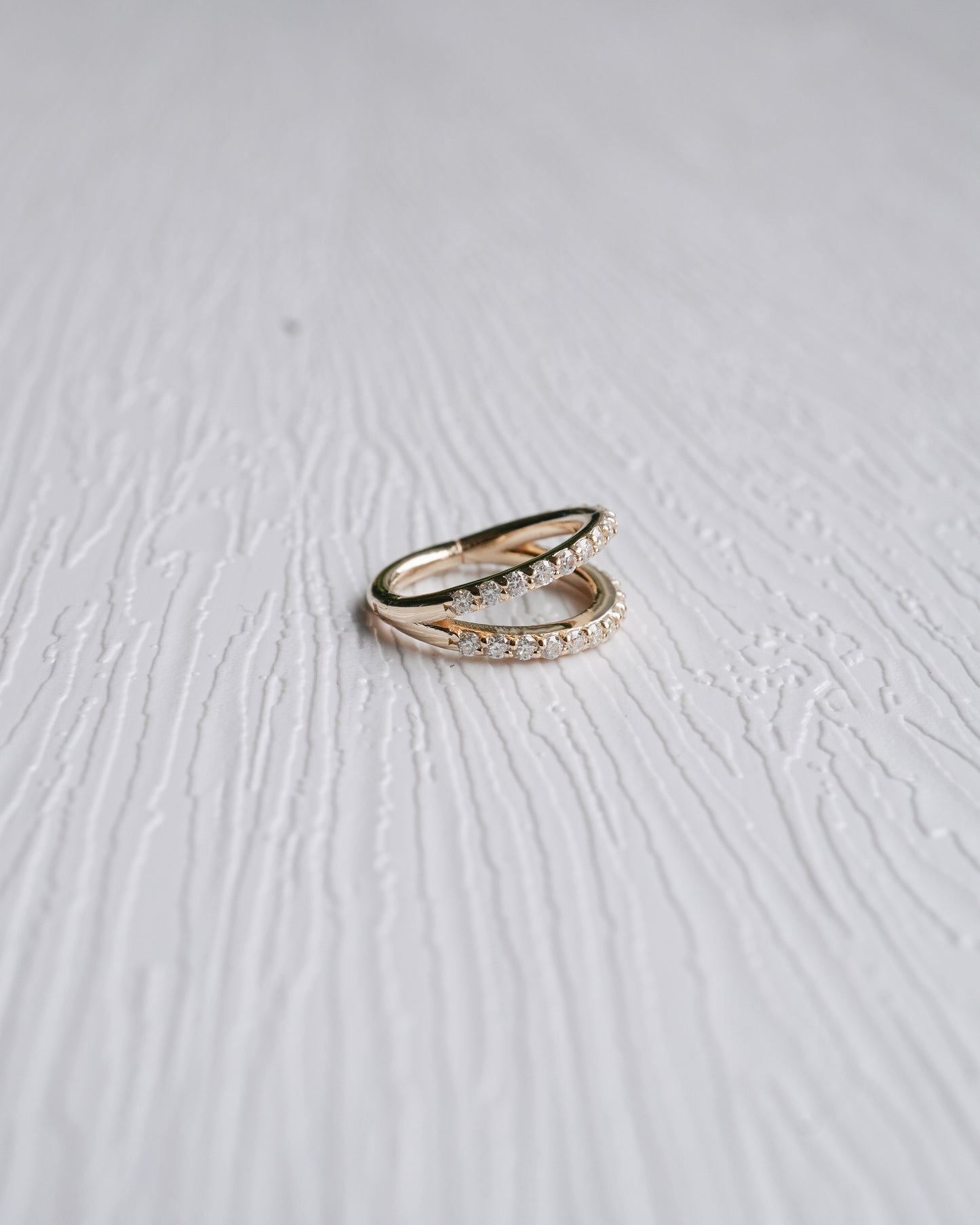 Two Row Pavé Moissanite Hoop