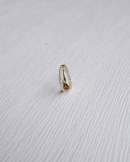 Two Row Pavé Moissanite Hoop