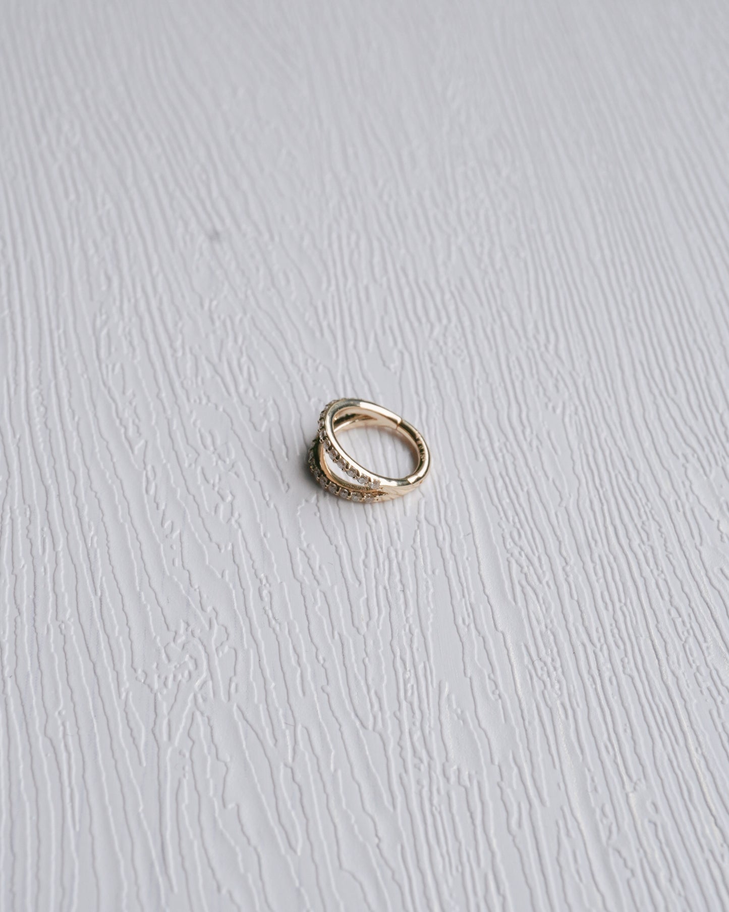 Two Row Pavé Moissanite Hoop