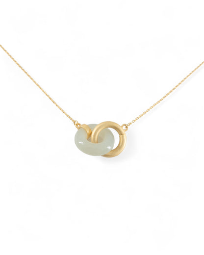"Gracelle" nephrite jade links necklace