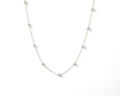 Floating petite pearl necklace