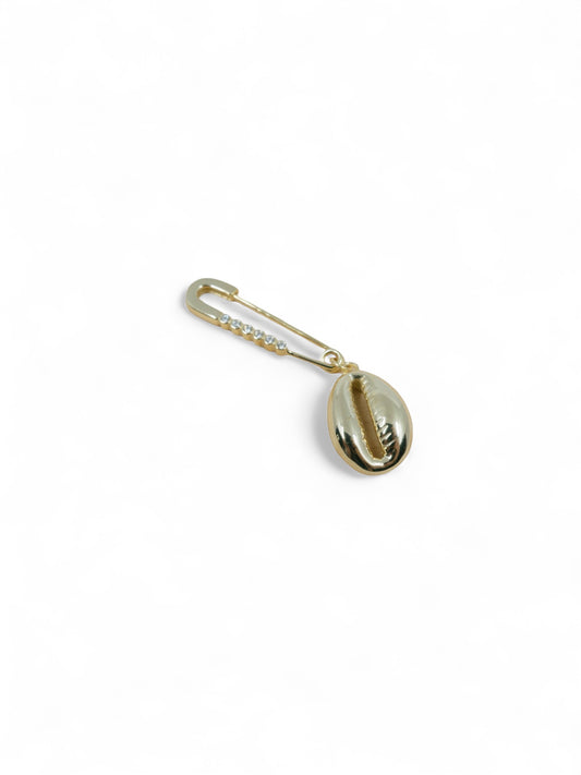 "Emi" puka shell safety pin earring