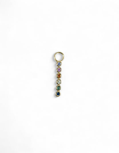 Multi-Colour Bezel Icicle Hoop Charm