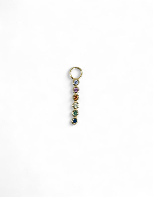 Multi-Colour Bezel Icicle Hoop Charm