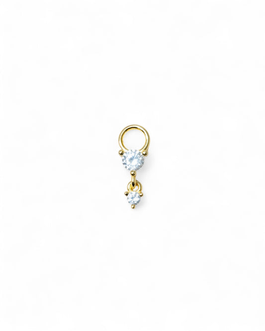 Single Round Dangle Hoop Charm