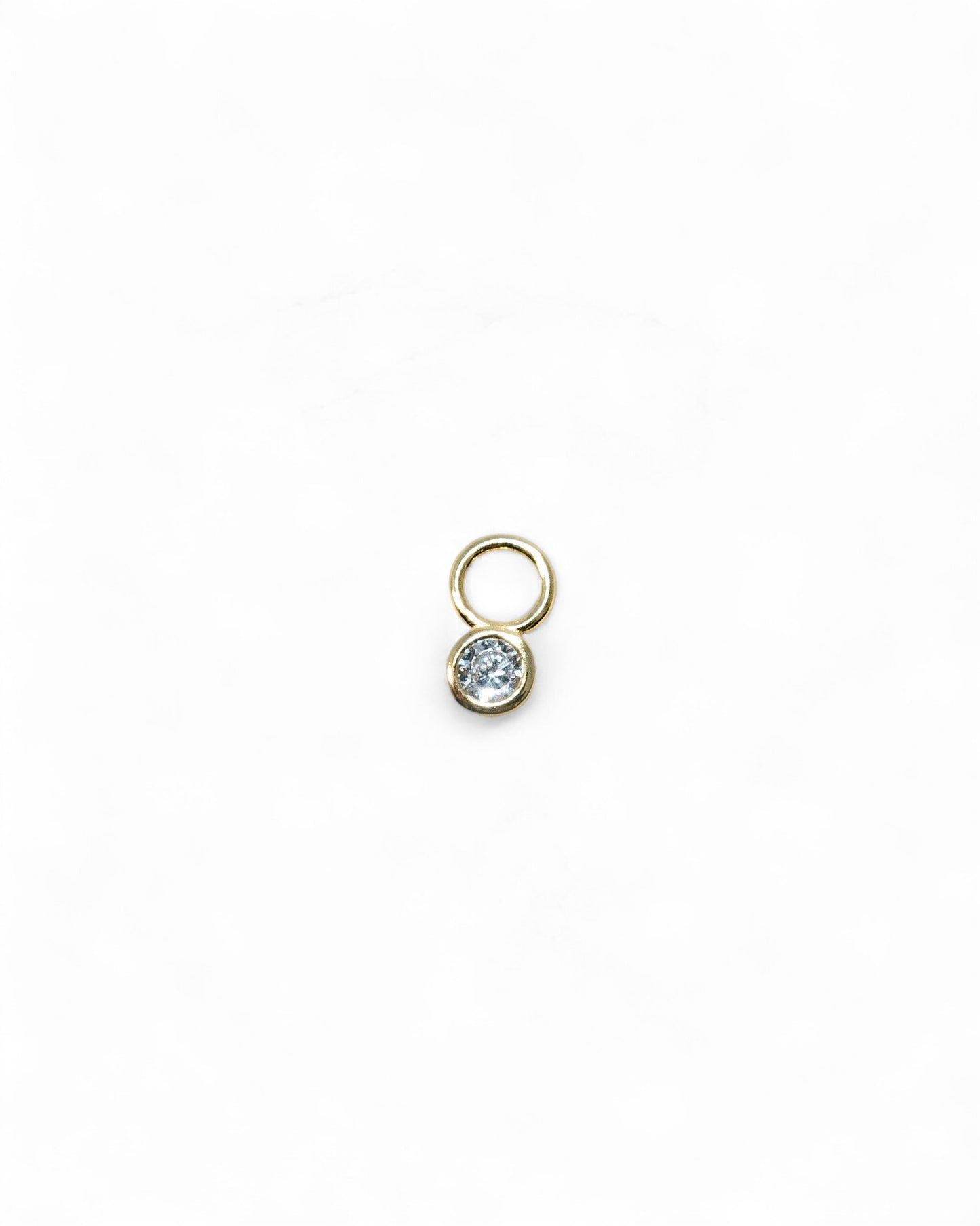 Single Round Bezel Hoop Charm