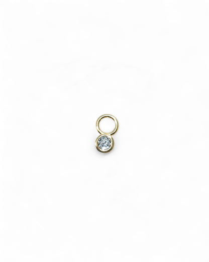 Single Round Bezel Hoop Charm