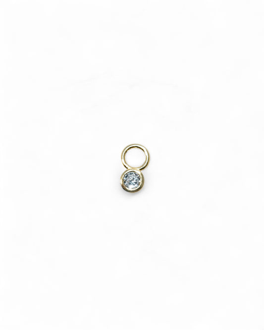 Single Round Bezel Hoop Charm