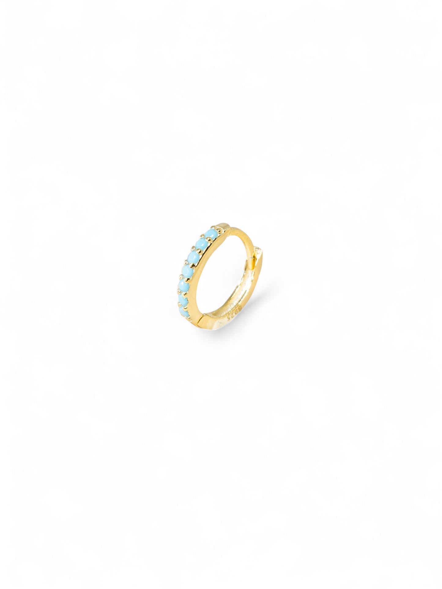 Single Pavé Turquoise Hoop