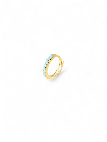 Single Pavé Turquoise Hoop