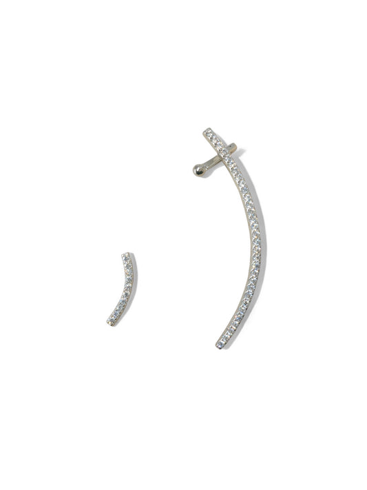 Mismatched Pavé Zirconia Earrings