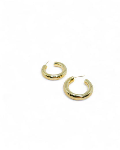 "Cleopatra" gold vermeil medium hollow hoops