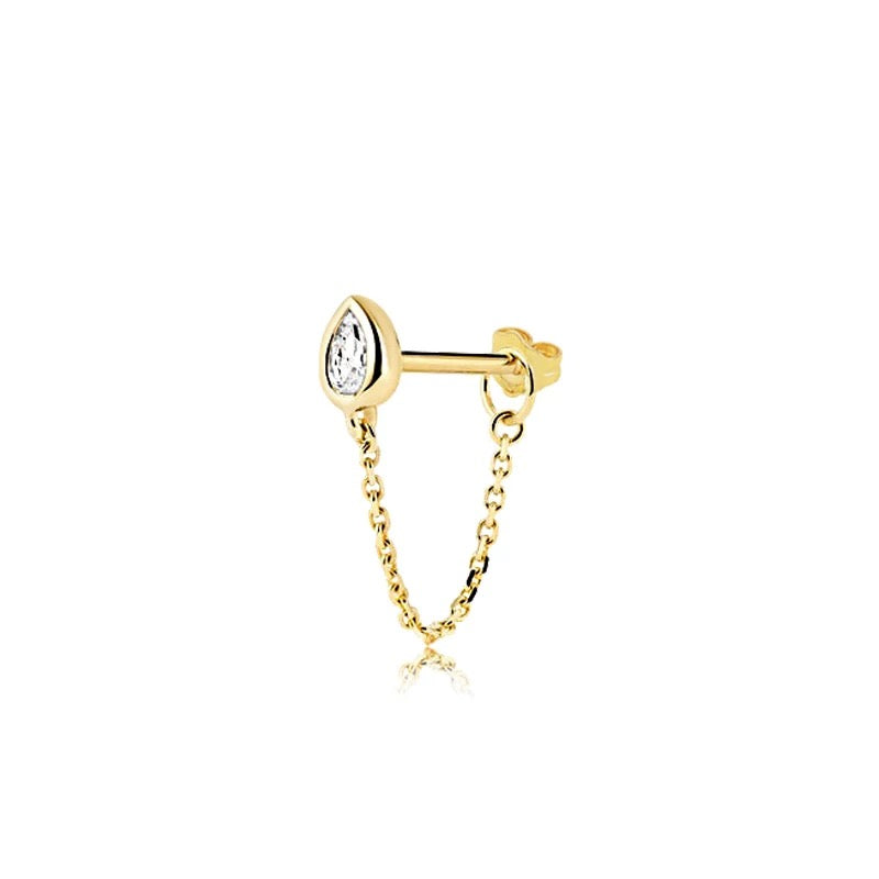 Petite Tear Drop Chain Stud