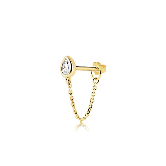 Petite Tear Drop Chain Stud