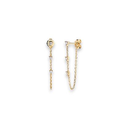 Triple Petite Diamonds Chain Stud