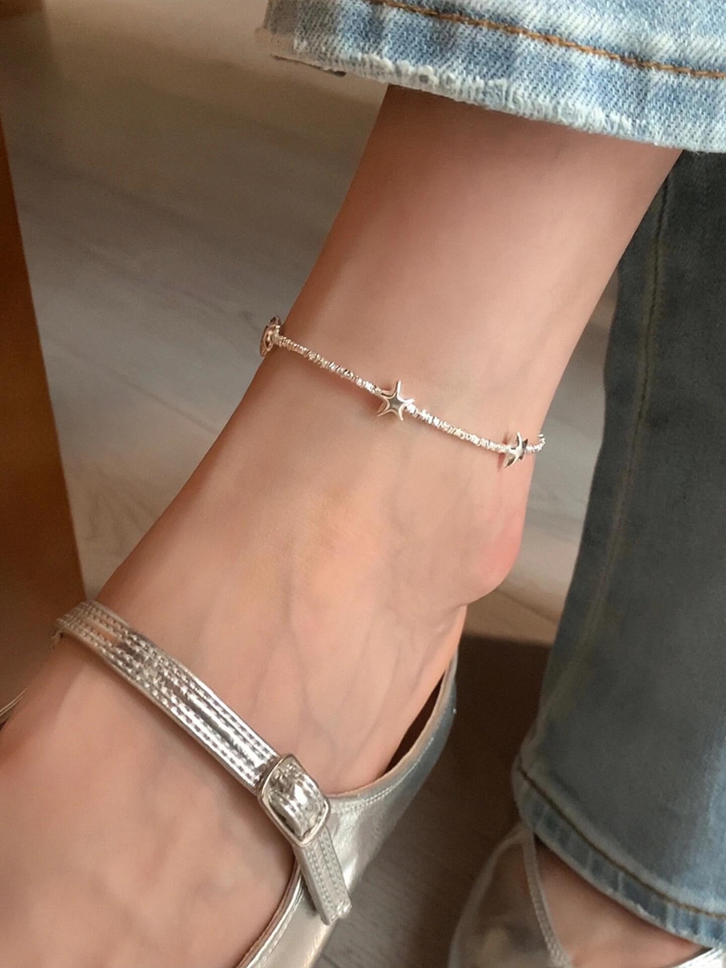 Sterling Silver Starfish Anklet