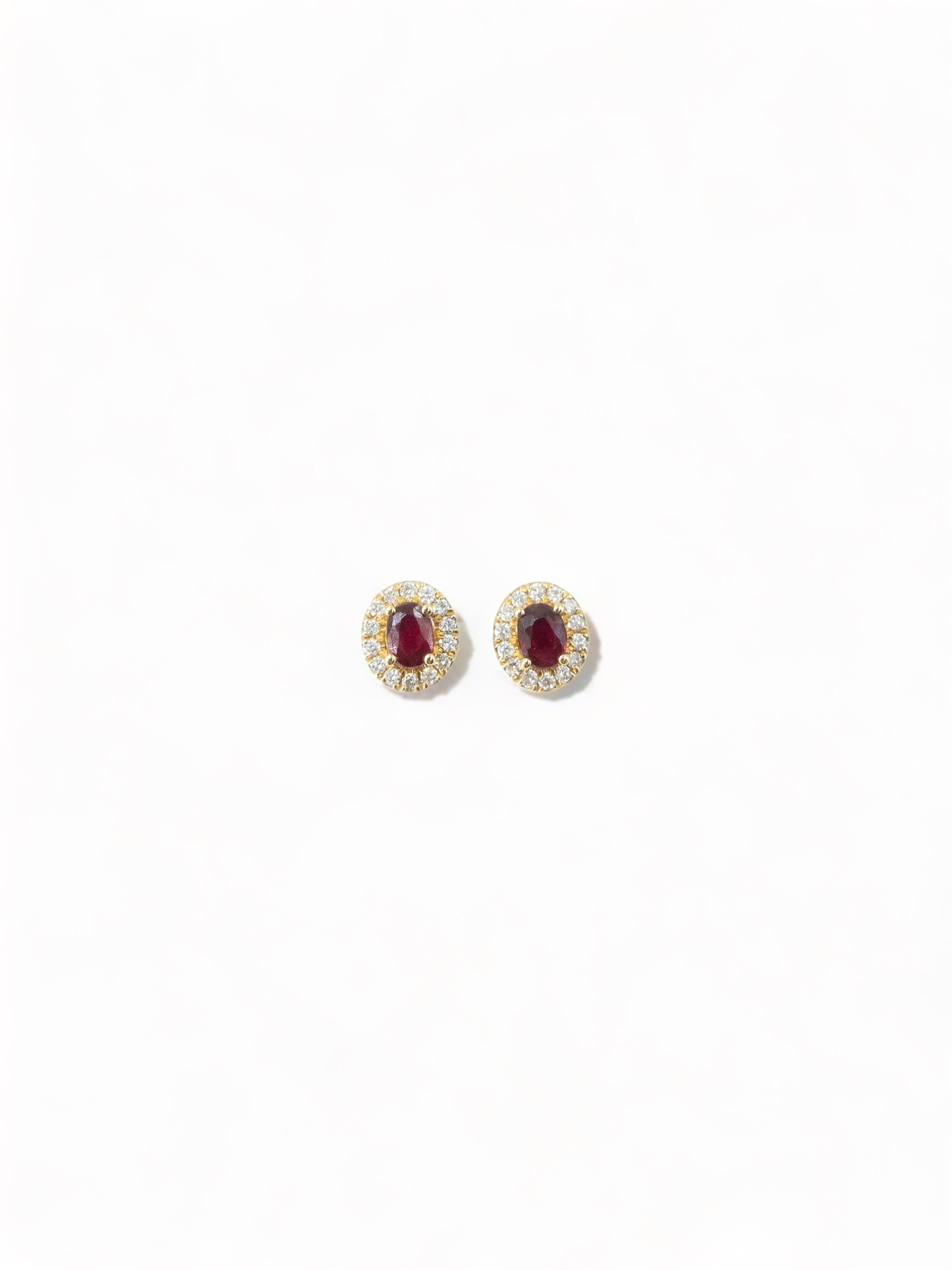 Ruby Pavé Diamond Halo Studs