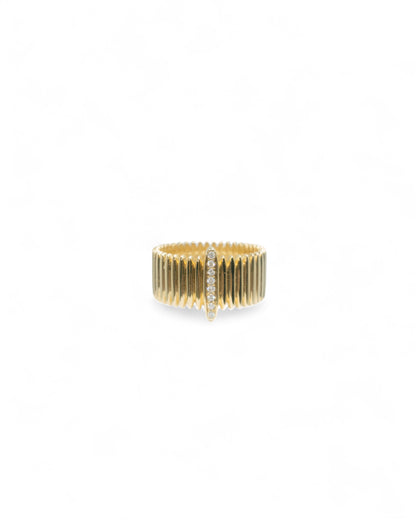 Vertical Lines Pavé Diamond Cuff Ring