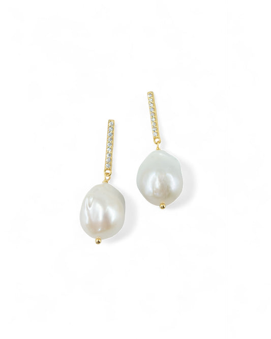Natural Baroque Pearl Drop Earrings