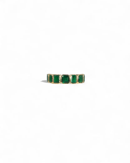 Multi Size Muzo Green Zambian Emerald Eternity Ring