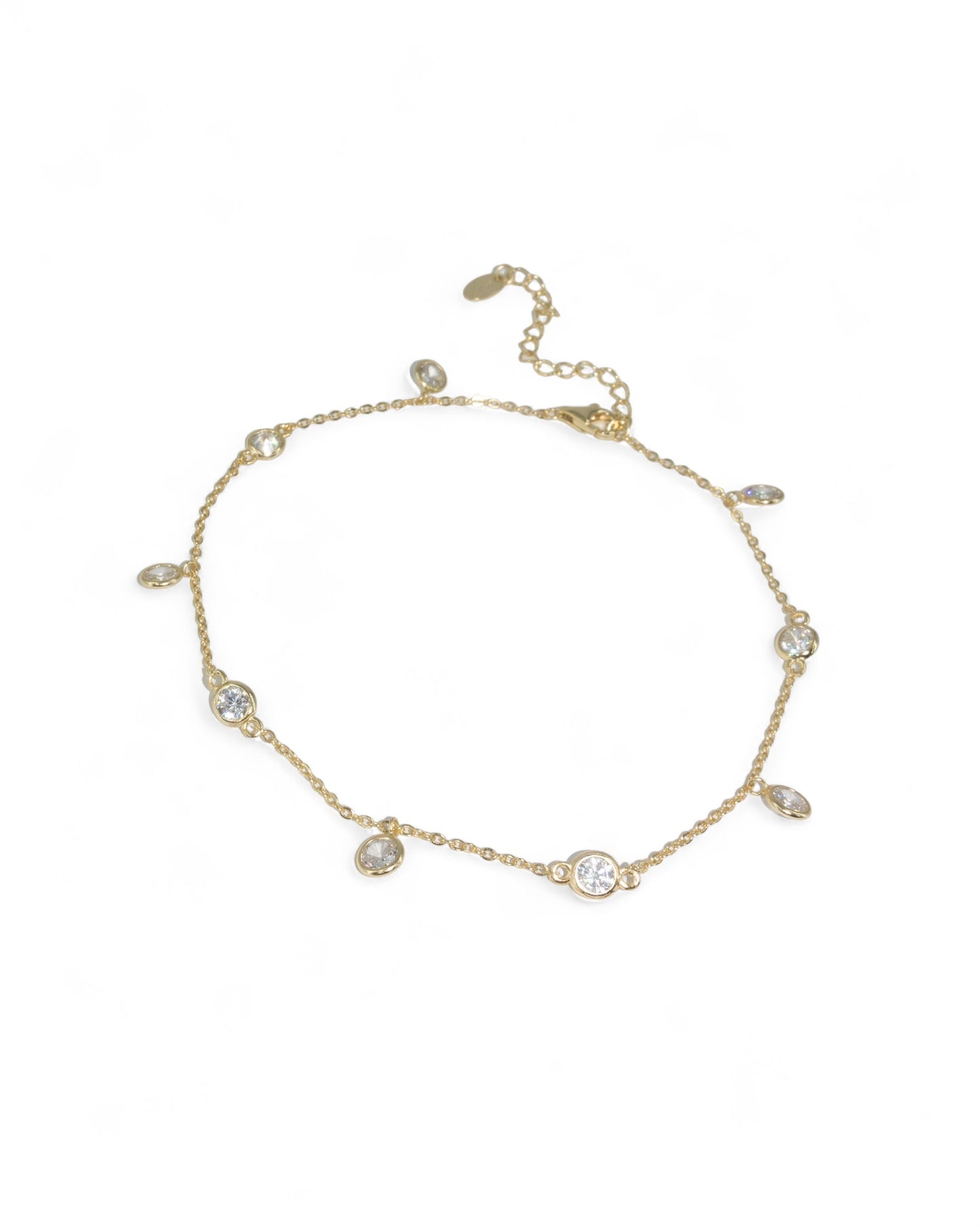 Zirconia Bezel Bubbles Anklet