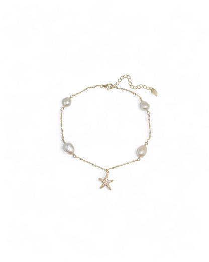 Freshwater Pearl Starfish Anklet