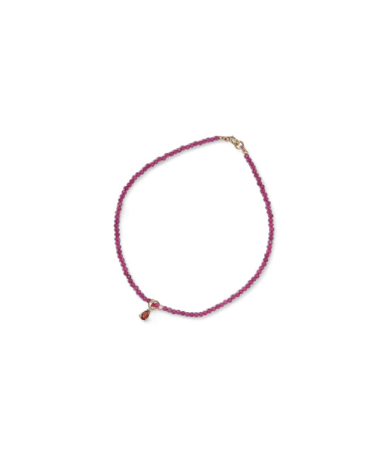 Handmade Pink Spinel Beads Anklet
