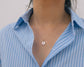 pavé diamonds initial necklace