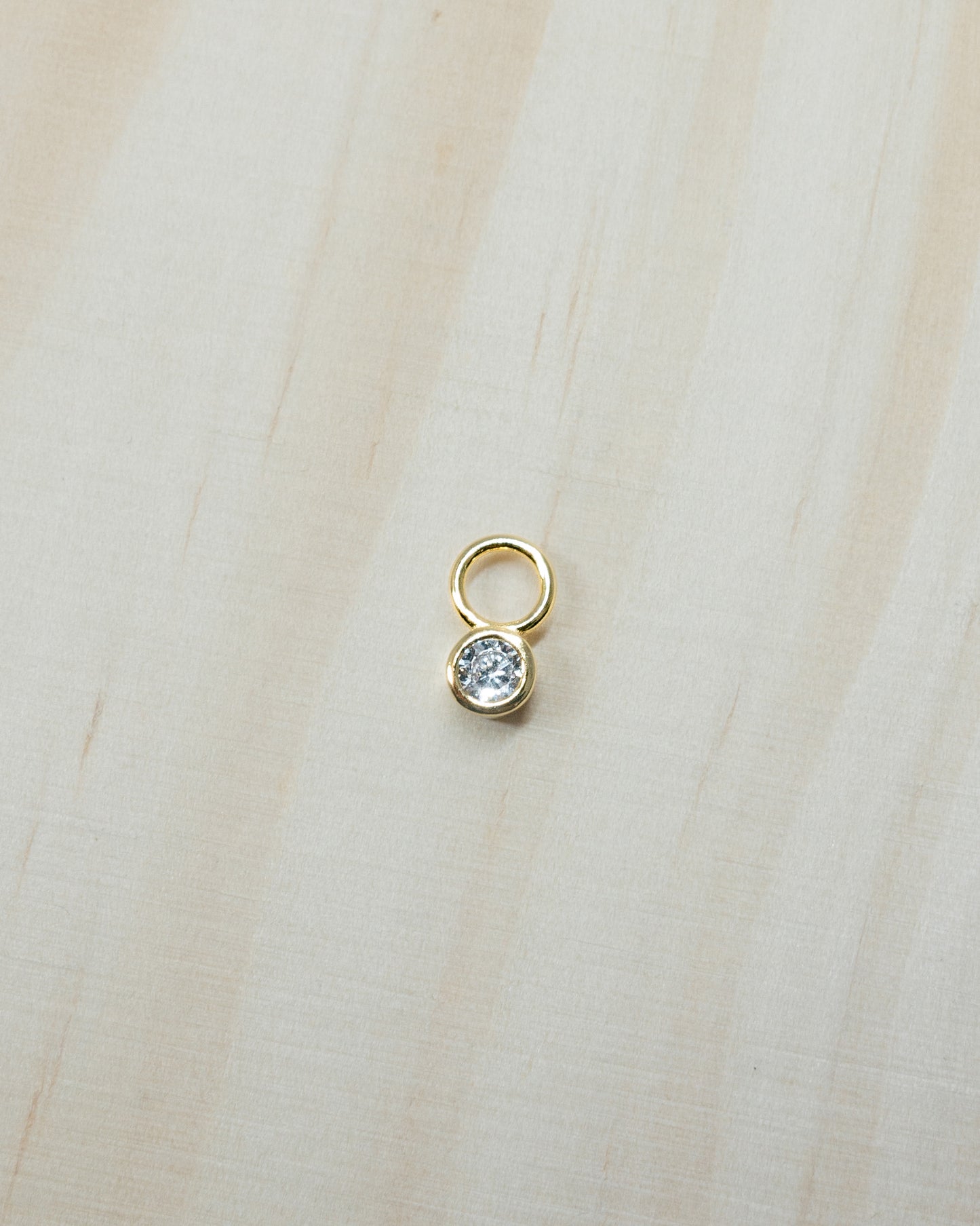 Single Round Bezel Hoop Charm