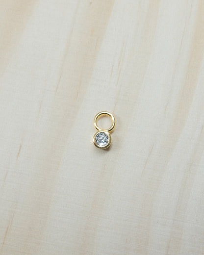 Single Round Bezel Hoop Charm