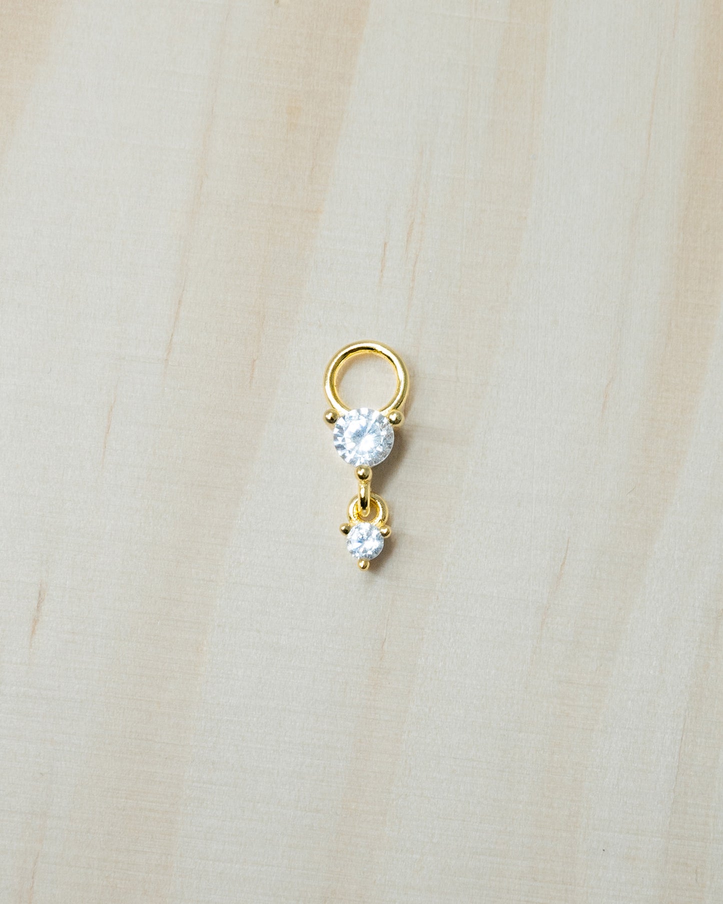 Single Round Dangle Hoop Charm