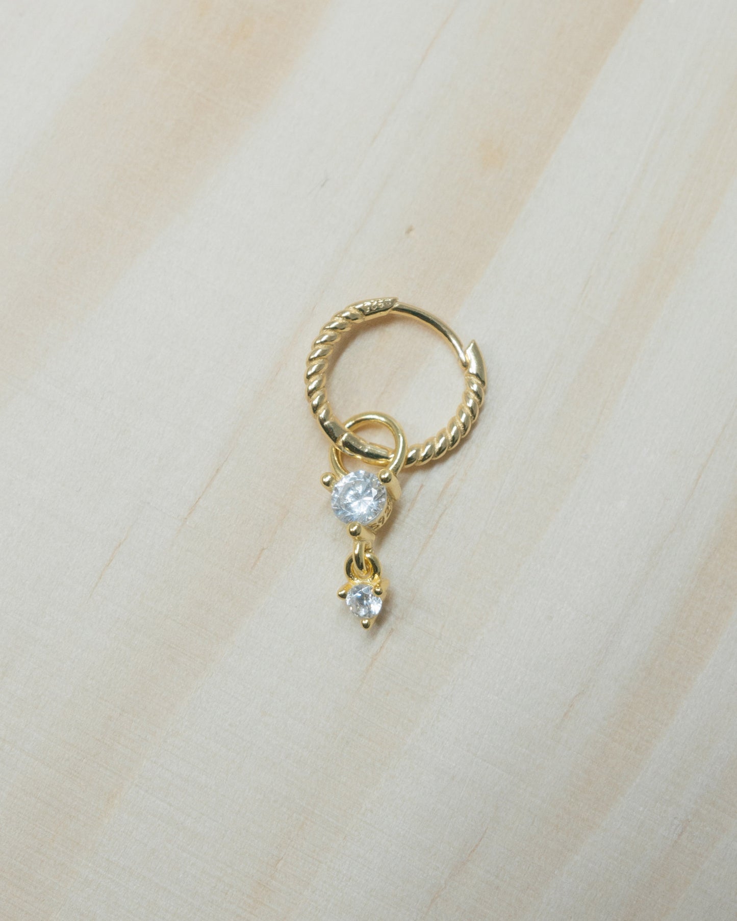 Single Round Dangle Hoop Charm