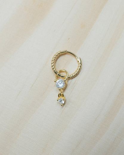 Single Round Dangle Hoop Charm