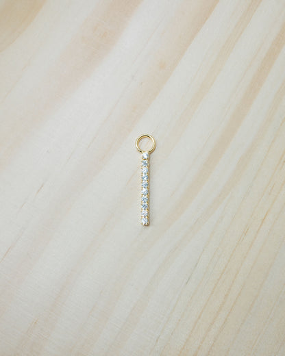 Linear Zircon Hoop Charm