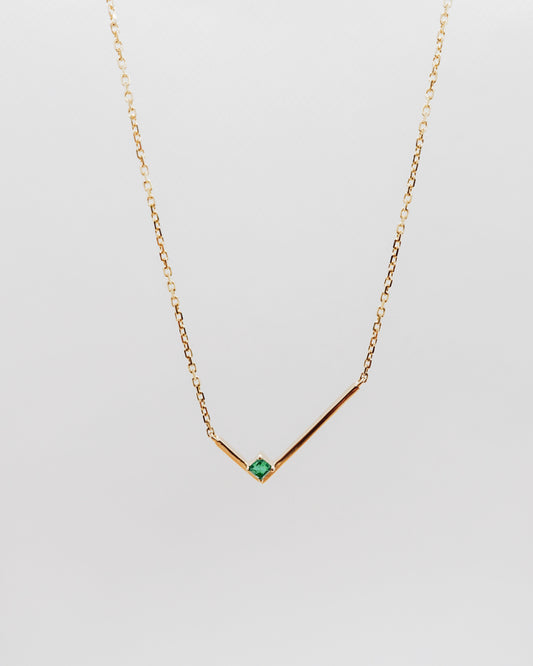 geometric emerald necklace