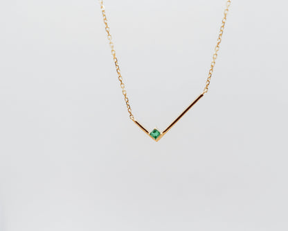 geometric emerald necklace