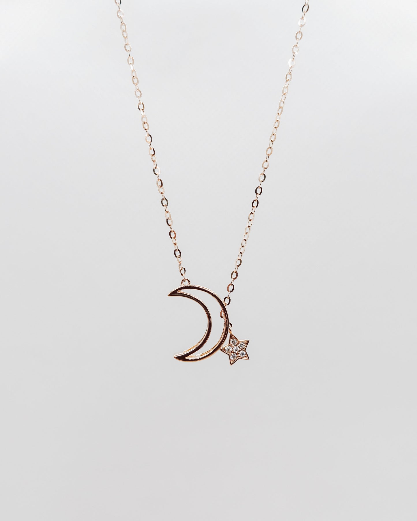 "shine together" moon and star lariat necklace