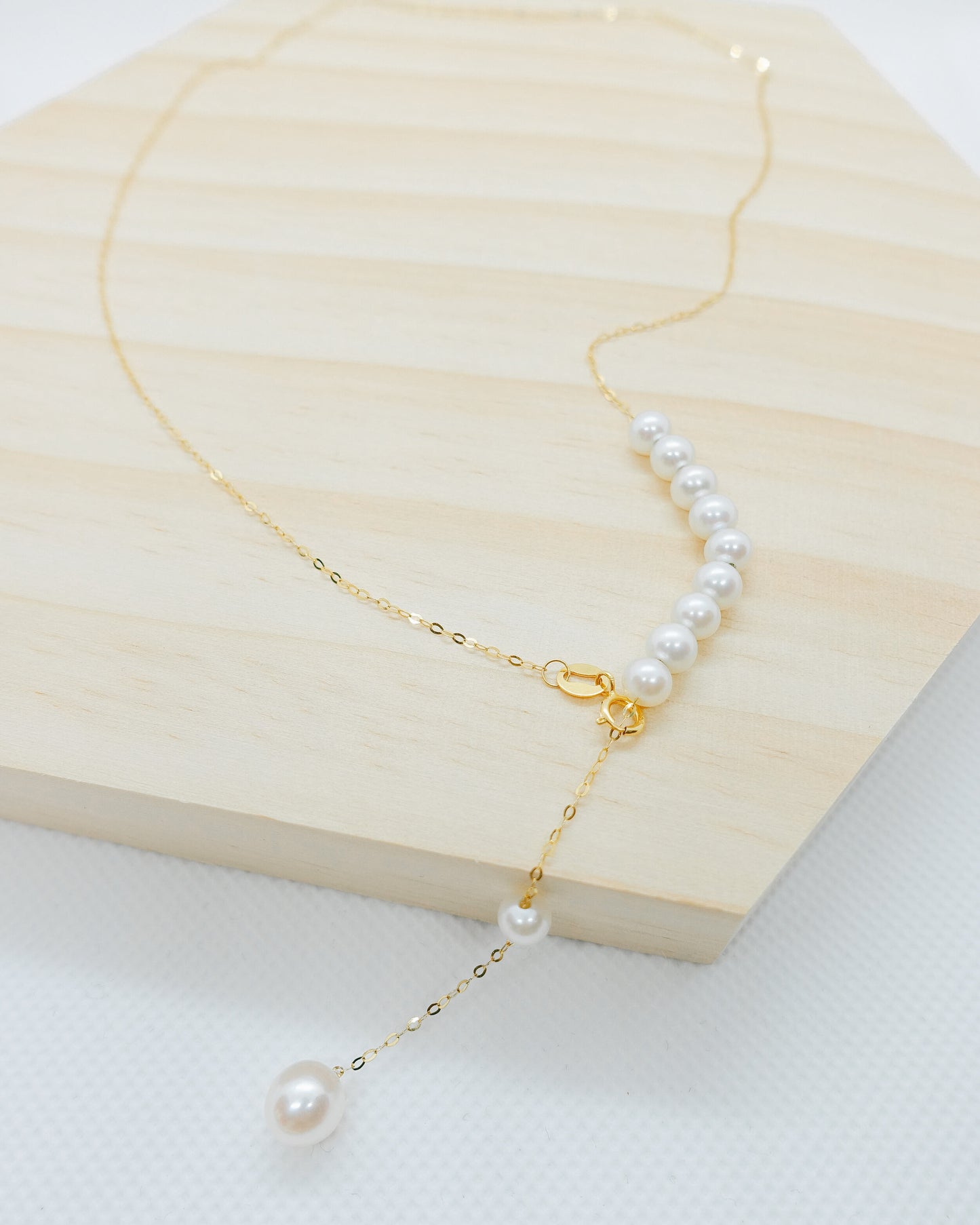 multi-ways pearls lariat necklace