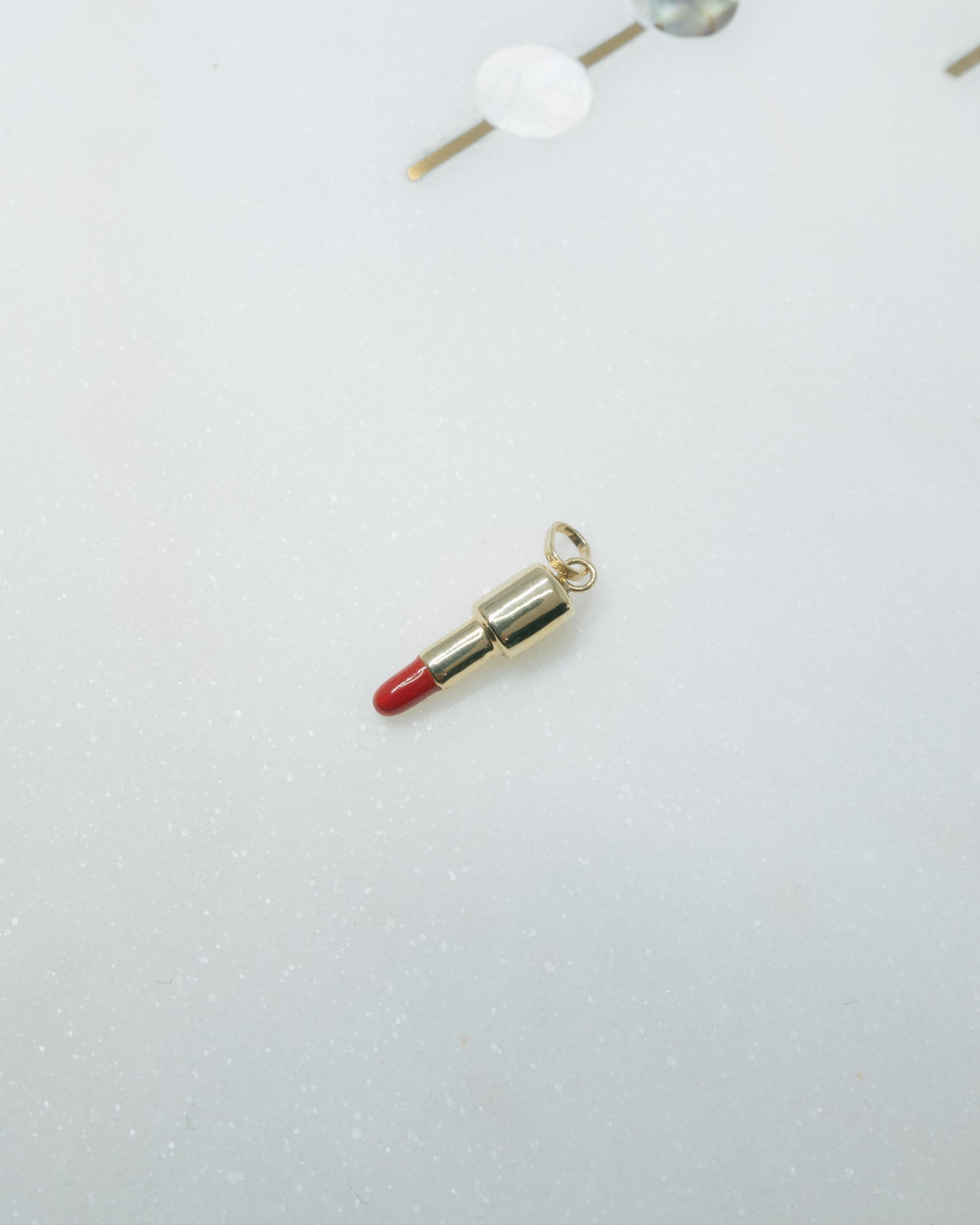 Mini Enamel Red Lipstick Pendant